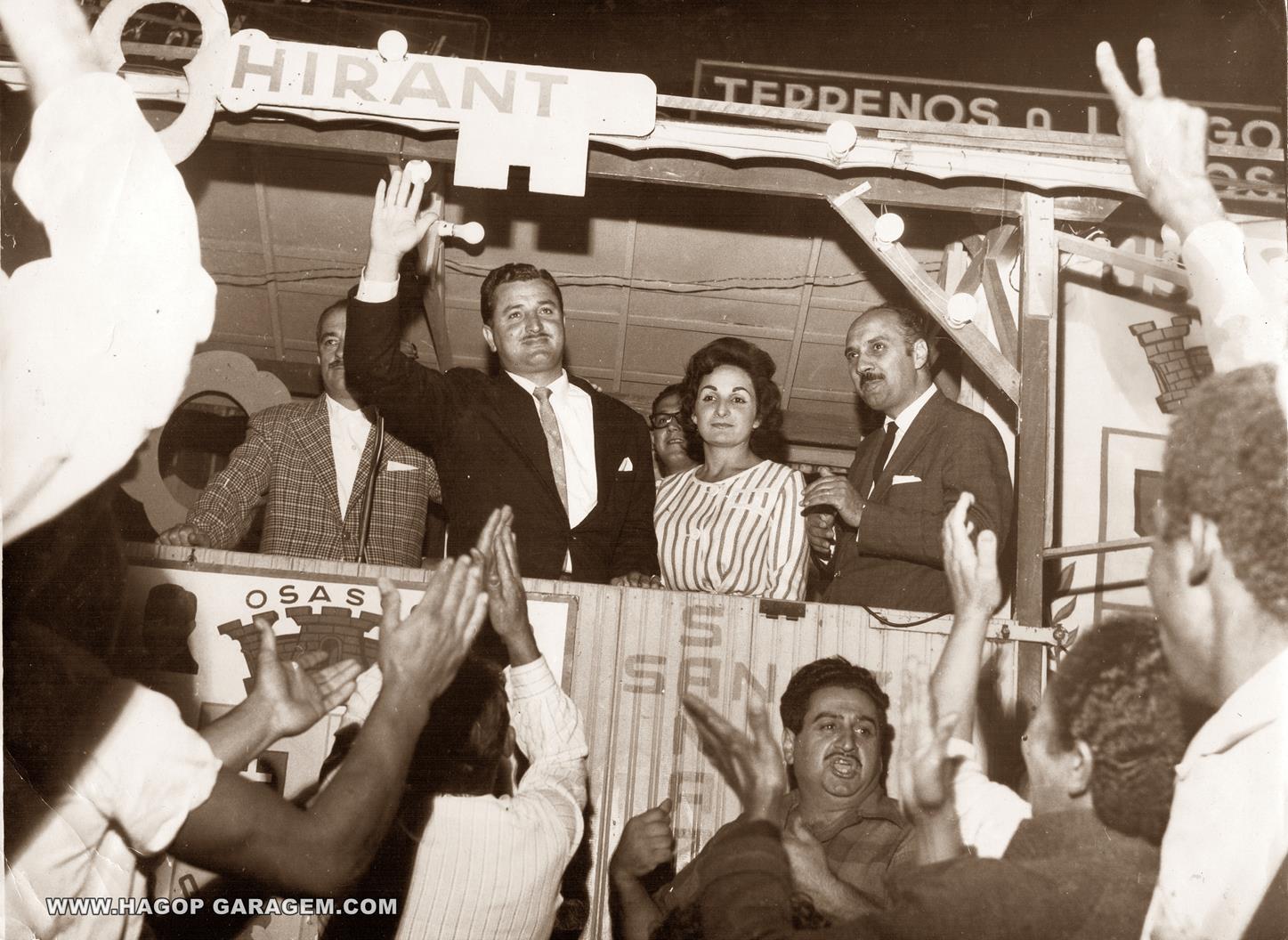 Hirant Sanazar em palanque às vésperas da eleição para prefeito em 1962